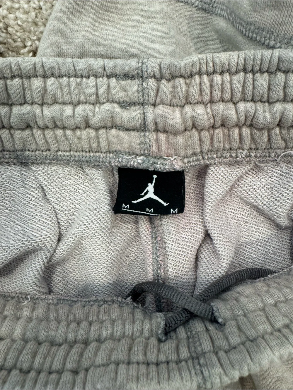 Jordan X Trophy Room collab Light Gray Athletic Shorts with Brown Jumpman